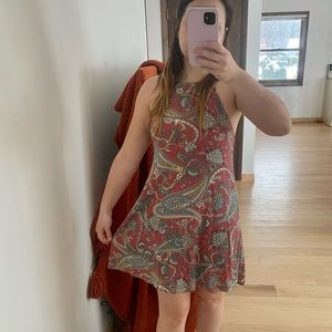 Pattern dress with spaghetti straps